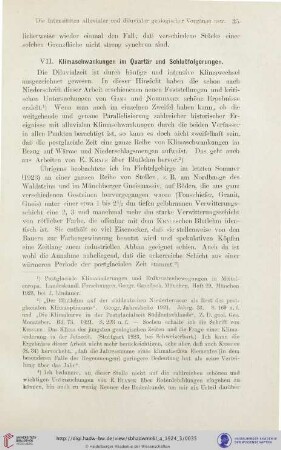 VII. Klimaschwankungen im Quartär und Schlußfolgerungen