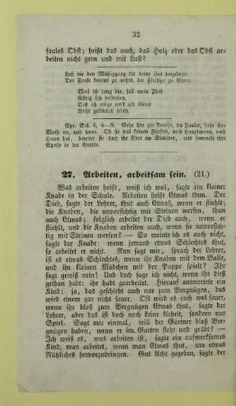 27. Arbeiten, arbeitsam sein