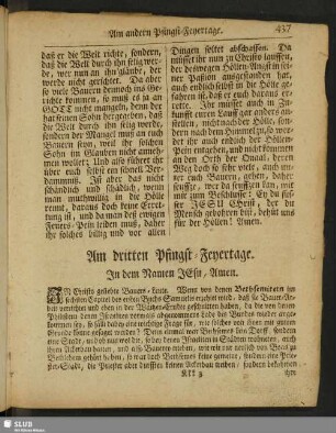 Am dritten Pfingst-Feyertage