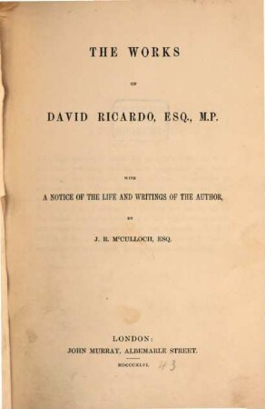 The works of David Ricardo