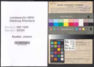 Entnazifizierung Johann Mueller , geb. 13.02.1885 (Baecker)