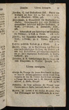 95-97, Livres etrangers