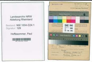 Entnazifizierung Paul Hoffesommer , geb. 27.02.1893 (Hautarzt)