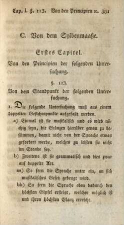 Erstes Capitel. Von den Principien der folgenden Untersuchung