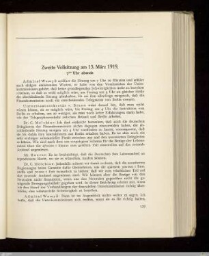 Zweite Vollsitzung am 13. März 1919