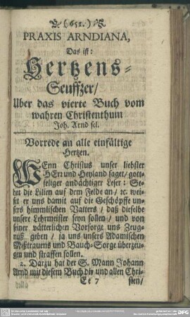 Uber das vierte Buch vom wahren Christenthum Joh. Arnd sel.