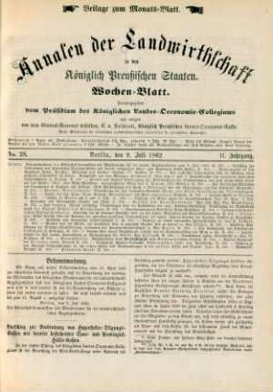 No. 28. Berlin, den 9. Juli 1862. II. Jahrgang.