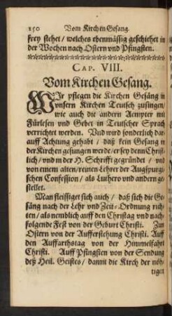 Cap. VIII. Vom Kirchen Gesang