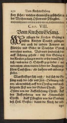 Cap. VIII. Vom Kirchen Gesang