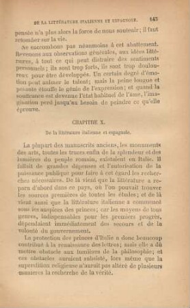 Chapitre X. De la littérature italienne et espagnole