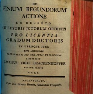De Finium Regundorum Actione