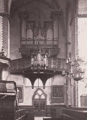 Lübeck. Jakobikirche. Kleine Orgel. Hauptwerk von 1515, Rückpos. von Friedrich Stellwagen 1636.