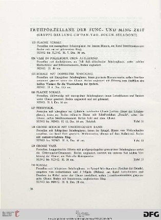 Frühporzellane der Sung- und Ming-Zeit (Gruppe der Lung-Ch’üan-Yao, Sogen. Seladone) (Nr. 123-157)