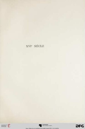XVI Siècle (Nr. 60-78)
