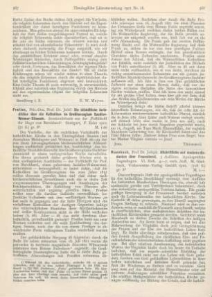 568-569 [Rezension] Mausbach, Joseph, Altchristliche und moderne Gedanken über Frauenberuf. 3 Aufsätze. Apologetische Tagesfragen. VI. Heft. 4. - 7., verb. Aufl