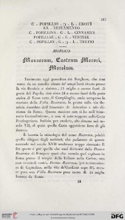 Maurorum, Castrum Morori, Morolum