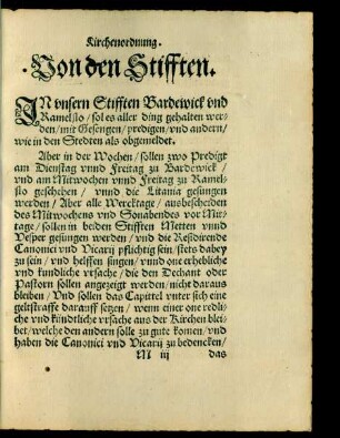 Von den Stifften.