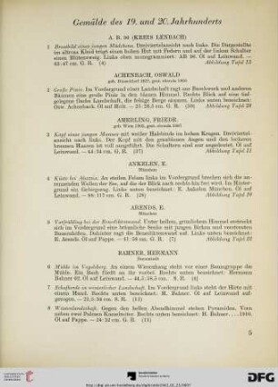 Gemälde des 19. und 20. Jahrhunderts (Nr. 1-315)
