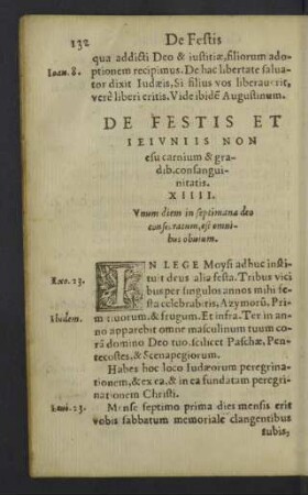 De festis et ieiuniis...XIIII.