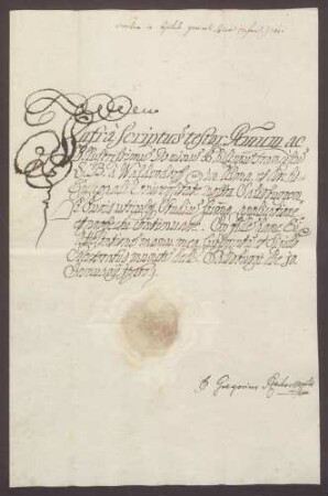 Salzburger Studienzeugnisse des Philipp Franz Wilderich von Walderdorff.
