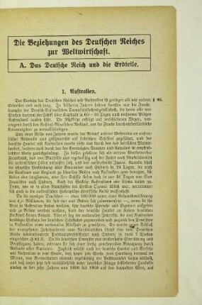 Die Beziehungen des Deutschen Reiches zur Weltwirtschaft