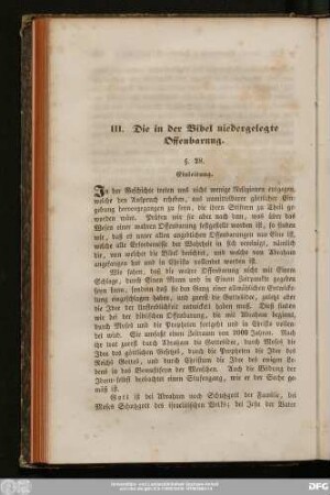 III. Die in der Bibel niedergelegte Offenbarung.