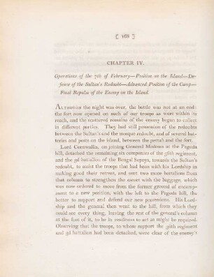 Chapter IV. Operations of the 7th of February - Position on the island ...