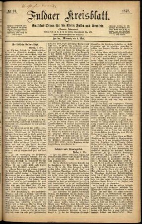 Ausgabe vom Mittwoch, den 09. Mai 1877.