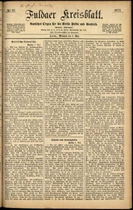 Ausgabe vom Mittwoch, den 09. Mai 1877.
