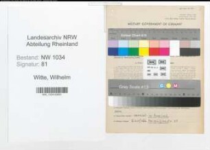 Entnazifizierung Wilhelm Witte , geb. 08.07.1911 (Wachtmeister)