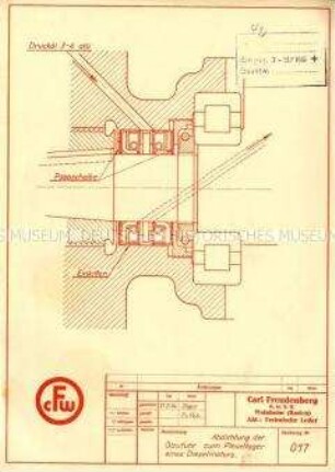 Abdichtung der Ölzufuhr zum Pleuellager eines Dieselmotors. / Zeichnung Nr 017