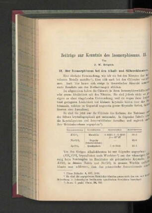 Beiträge zur Kenntnis des Isomorphismus. II.