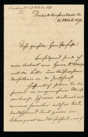 Berlin, 10.10.1891.