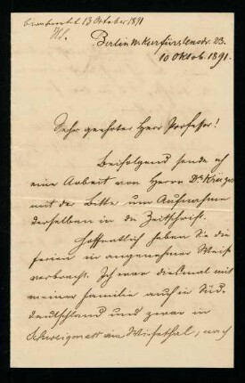 Berlin, 10.10.1891.