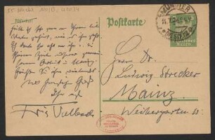 Brief an Ludwig Strecker an B. Schott's Söhne : 11.07.1924