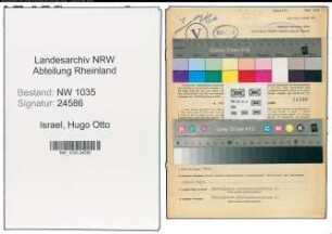 Entnazifizierung Hugo Otto Israel , geb. 02.12.1894 (Labortechniker)