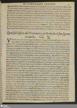 Cap. X. Qual sia l'officio del Trinciante, posto che sia suo signore a tauola