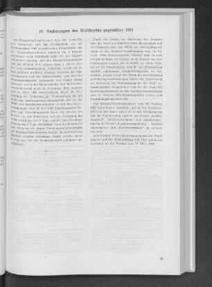 10. Änderung des Wahlrechts gegenüber 1961