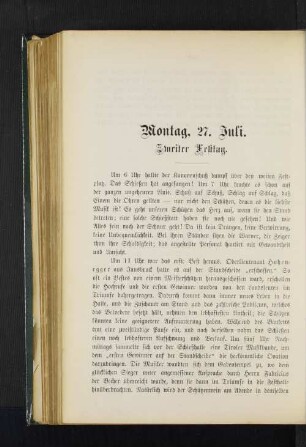 Montag, 27. Juli. Zweiter Festtag.