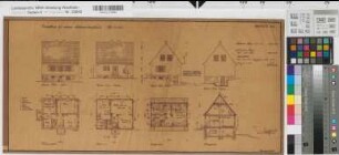 Einfamilienhaus Grundrisse, Ansichten, Schnitt 1938 1 : 100 30 x 62 Pause Westfälische Heimstätte Dortmund Wohnungsgesellschaft Münsterland