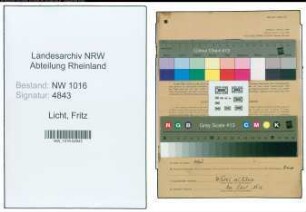 Entnazifizierung Fritz Licht , geb. 30.03.1905 (Hausierer)