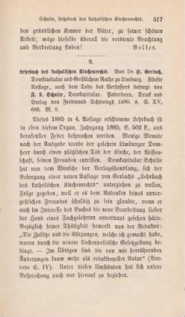 517-519 [Rezension] Gerlach, Hermann, Lehrbuch des katholischen Kirchenrechts