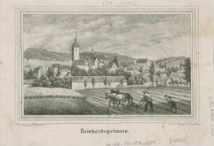Ansichten von Reinhardsgrimma und Malkwitz, Lithographie, um 1840 : Reinhardsgrimma; Malkwitz / N. d. Nat. gez. v. Täubert [u.] Möckel. - Dresden] : Renner u. Ketzschau , [um 1840]. - 2 Ansichten auf 1 Kunstbl. : Lithogr. ; je 19 x 11 cm