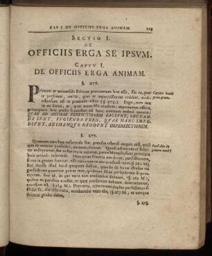Sectio I. De Officiis Erga Se Ipsum