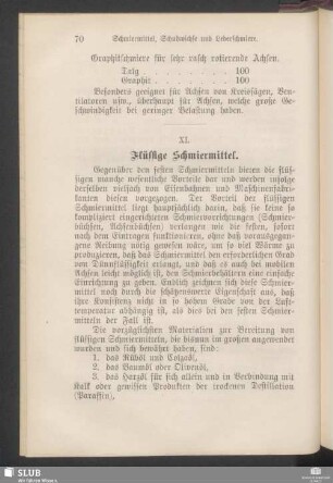 XI. Flüssige Schmiermittel