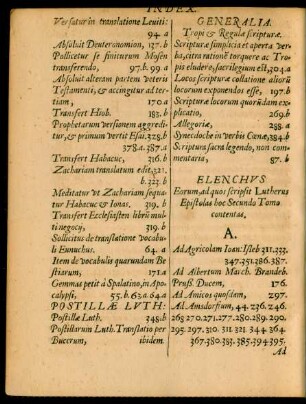 Elenchus Eorum, ad quos scripsit Lutherus Epistolas hoc Secundo Tomo contentas.