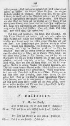IV. Collecten.