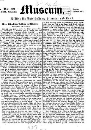 Museum : Blätter für Unterhaltung, Literatur und Kunst. 1874 = Jg. 1