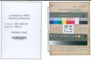 Entnazifizierung Adolf Weskott , geb. 17.09.1901 (Kaufmaennischer Angestellter)