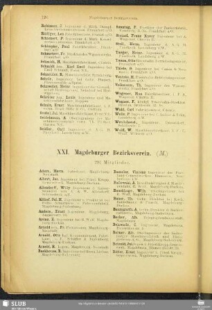 XXI. Magdeburger Bezirksverein.